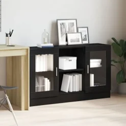 vidaXL Sideboards>Sideboard Svart Ek 120 x 30,5 x 70 cm Konstruerat trä