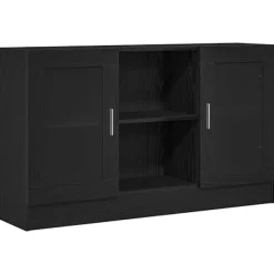vidaXL Sideboards>Sideboard Svart Ek 120 x 30,5 x 70 cm Konstruerat trä