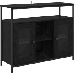 vidaXL Sideboards>Sideboard Svart Ek 100 x 35 x 80 cm Konstruerat trä