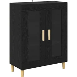 vidaXL Skåp>Sideboard Svart Ek 69,5 x 34 x 90 cm Konstruerat trä