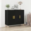 vidaXL Sideboards>Sideboard Svart Ek 90 x 34 x 80 cm Konstruerat trä