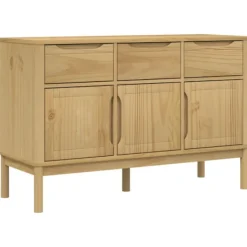 vidaXL Sideboards>Sidobord FLORO vaxbrun 114x43x74 cm massiv furu