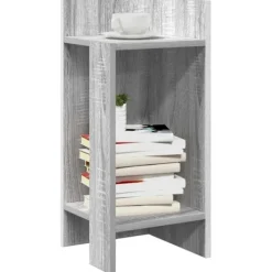 vidaXL Hyllor>Sidobord med hylla grå sonoma 25,5x27x60 cm