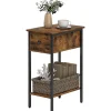 Northio Småbord>Sidobord med låda och öppen hylla, Rustikbrun