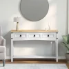 vidaXL Sideboards>Sidobord med låda Vit 114 x 34,5 x 73 cm Massiv furu