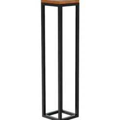 BellaFurn Småbord>Sidobord, soffbord - Robust design - Solid Oak & Matte Black Metal | Storlek: 20x20x90 cm