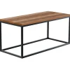 BellaFurn Soffbord>Sidobord, soffbord - Robust design - Solid Oak & Matte Black Metal | Storlek: 100x45x50 cm
