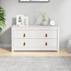 vidaXL Byråer>Sidoskåp vit 100x40x54 cm massiv furu