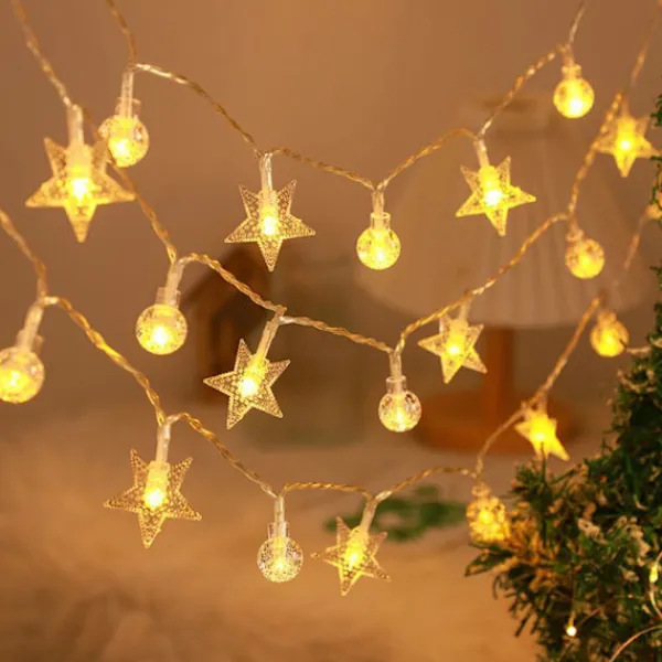 Sittsäckar>Silikon Ljusslinga Kompatibel med Juldekoration Kristallkulor + Stjärnor Varm Färg 10 m80lights 3 battery packsUSB | Fyndiq