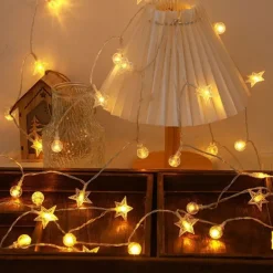 Sittsäckar>Silikon Ljusslinga Kompatibel med Juldekoration Kristallkulor + Stjärnor Varm Färg 10 m80lights 3 battery packsUSB | Fyndiq