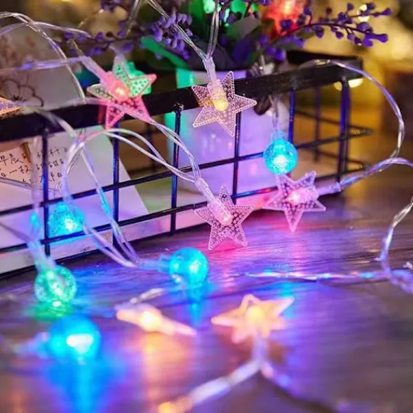 Sittsäckar>Silikon Ljusslinga Kompatibel med Juldekoration Kristallkulor + Stjärnor Varm Färg 10 m80lights 3 battery packsUSB | Fyndiq