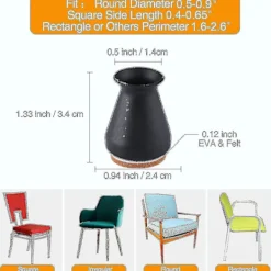 FMYSJ Stolar>Silikon stolskydd för golv med filt passar 0,5" - 1" 16 st (FMY)