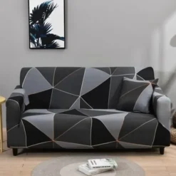 Soffor>(3-sits, Svart Fyrkant) 3-sits Soffa Överdrag Stretch Soffa Överdrag med Armstöd med Kuddfodral Universell Halkskydd Elastisk Soffa Överdrag Soffa Överdrag | Fyndiq
