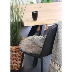 HOUSE NORDIC Sittpuffar>Sittdyna i t fårskinn - 35 cm kastanj