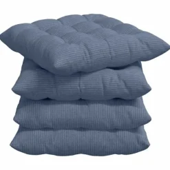 vidaXL Matgrupper>Sittkuddar 4 pcs Blå 40 x 40 x 6 cm Kordread tyg