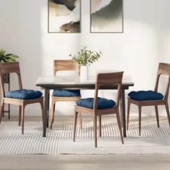 vidaXL Matgrupper>Sittkuddar 4 pcs Blå 45 x 45 x 12 cm tyg