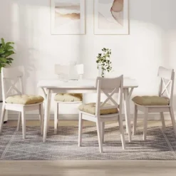 vidaXL Matgrupper>Sittkuddar 4 pcs Kräm 45 x 45 x 12 cm tyg