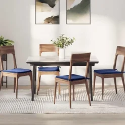 vidaXL Matgrupper>Sittkuddar 4 pcs Polisblå 40 x 40 x 3 cm Sammet