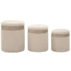 B2X Sittpuffar>Sittpuffset med förvaring, krämfärgad, 3 delar, olika storlekar