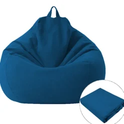 Sittsäckar>Sittsäcksöverdrag Lazy Soffa Bekväm Enfärgad Solstol Sittsäcksöverdrag för Vardagsrum Heminredning Blå 85*105cm