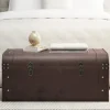 vidaXL Kistor & Koffertar>Skattkista med spärrar mörkbrun 90x50x39,5 cm plywood