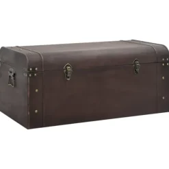 vidaXL Kistor & Koffertar>Skattkista med spärrar mörkbrun 90x50x39,5 cm plywood