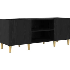 vidaXL Tv-Bänkar>Skivskåp Svart Ek 121 x 38 x 48 cm Konstruerat trä