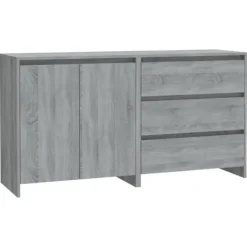 vidaXL Sideboards>Skänk 2 delar grå sonoma konstruerat trä
