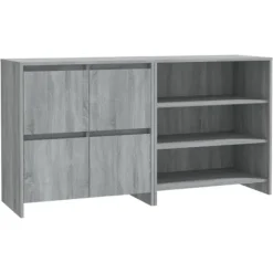 vidaXL Sideboards>Skänk 2 delar grå sonoma-ek konstruerat trä