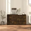 vidaXL Sideboards>Skänk 2 delar rökfärgad ek konstruerat trä