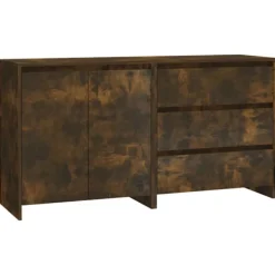 vidaXL Sideboards>Skänk 2 delar rökfärgad ek konstruerat trä