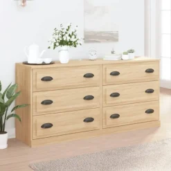 vidaXL Sideboards>Skänk 2 delar Sonoma ek konstruerat trä