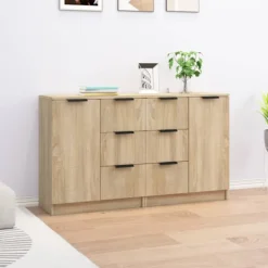 vidaXL Sideboards>Skänk 2 delar sonoma-ek 60x30x70 cm konstruerat trä
