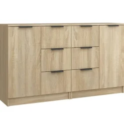 vidaXL Sideboards>Skänk 2 delar sonoma-ek 60x30x70 cm konstruerat trä