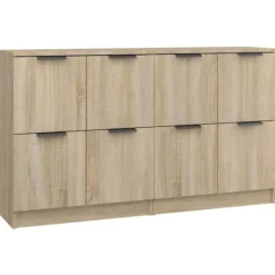 vidaXL Sideboards>Skänk 2 delar sonoma-ek 60x30x70 cm konstruerat trä