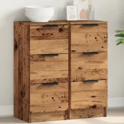 vidaXL Skåp>Skänk 2 st åldrat trä 30x30x70 cm konstruerat trä