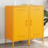 vidaXL Skåp>Skänk 2 st senapsgul 36x39x79 cm kallvalsat stål