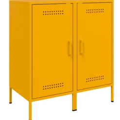 vidaXL Skåp>Skänk 2 st senapsgul 36x39x79 cm kallvalsat stål