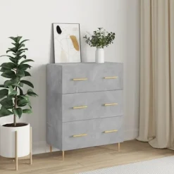 vidaXL Byråer>Skänk betonggrå 69,5x34x90 cm konstruerat trä