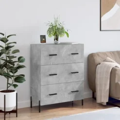 vidaXL Byråer>Skänk betonggrå 69,5x34x90 cm konstruerat trä