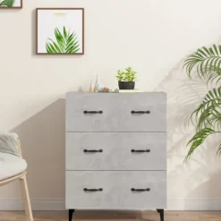 vidaXL Byråer>Skänk betonggrå 69,5x34x90 cm konstruerat trä