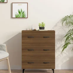 vidaXL Byråer>Skänk brun ek 69,5x34x90 cm konstruerat trä