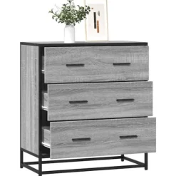 vidaXL Byråer>Skänk grå sonoma 68x35x76 cm konstruerat trä och metall