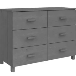 vidaXL Byråer>Skänk HAMAR mörkgrå 113x40x80 cm massiv furu