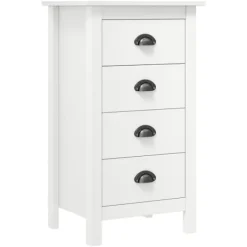 vidaXL Byråer>Skänk Hill vit 46x35x80 cm massiv furu