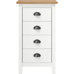 vidaXL Byråer>Skänk Hill vit 46x35x80 cm massiv furu