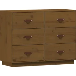 vidaXL Byråer>Skänk honungsbrun 100x40x75 cm massiv furu