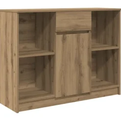 vidaXL Skåp>Skänk med låda hantverksmässig ek 101x35x76 cm konstruerat trä