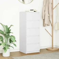 vidaXL Byråer>Skänk med lådor vit 37,5x35x99 cm konstruerat trä