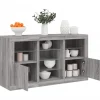 vidaXL Sideboards>Skänk med LED-belysning grå sonoma 123x37x67 cm